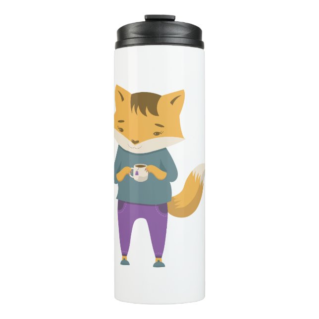 Cute fox with cup of tea (Front)