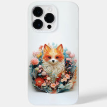 Cute Fox with flowers 3D Paper Cutout