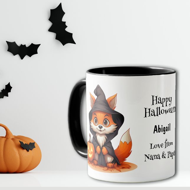 Cute Fox Wizard Hat Kids Halloween Mug (Creator Uploaded)