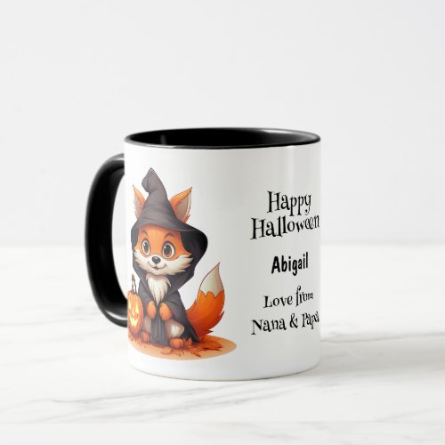 Cute Fox Wizard Hat Kids Halloween Mug