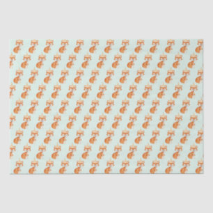 Cute Fox Woodland Party Hat Happy Birthday Mint Tissue Paper