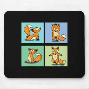Cute Fox Yoga Animal Meditation Zen Stretch Pose _ Mouse Pad