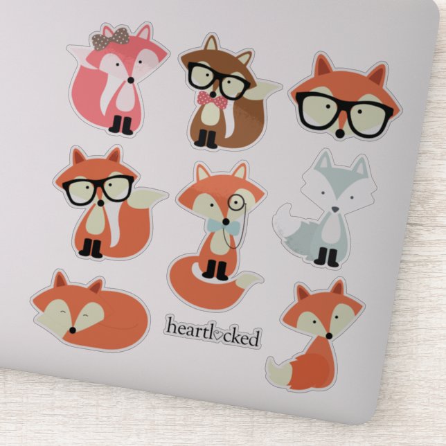 Cute Foxes Collection Sticker (Detail)