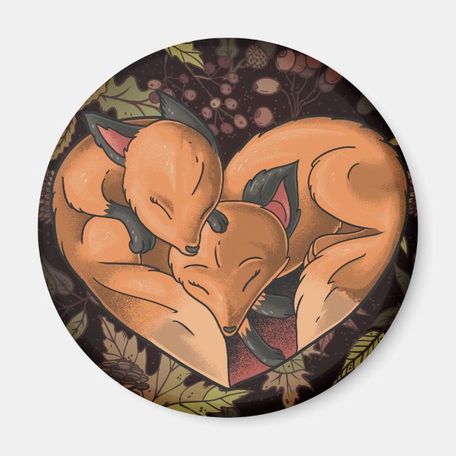 Cute Foxes Magnet (Front)