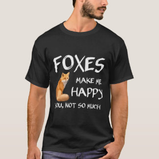 Cute Foxes Make Me Happy Long Sleeve Fox Tshirt