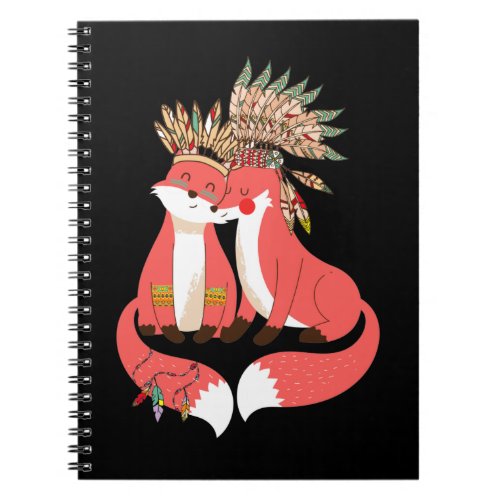 Cute Foxes Native American Fox Lover Notebook