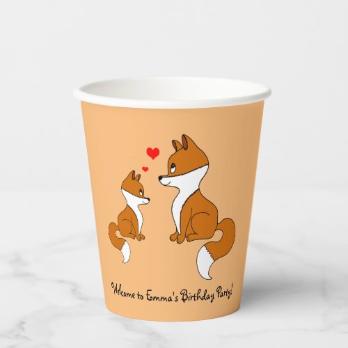 Cute foxes  paper cups