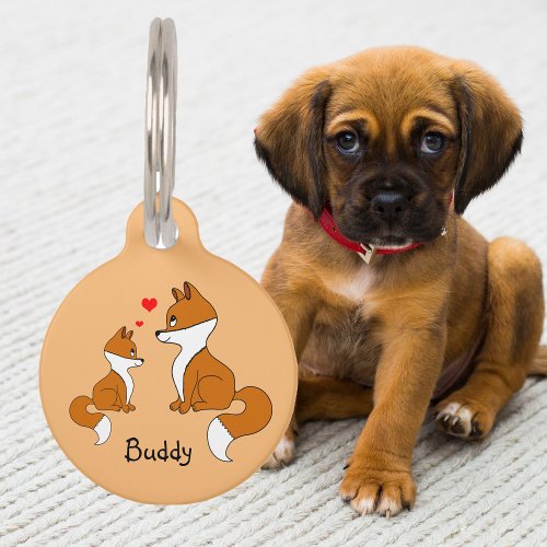 Cute foxes  pet ID tag