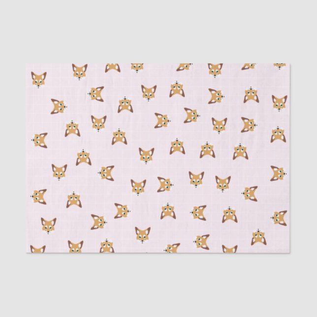Cute Foxes Tissue Paper (Front)