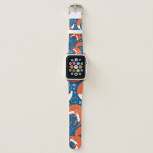 Cute Foxes: Vintage Animal Pattern Apple Watch Band