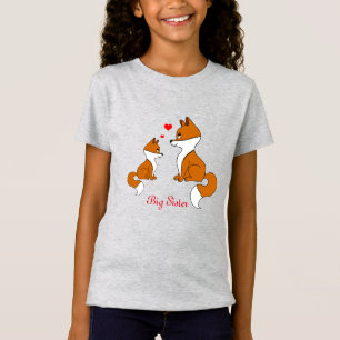 Cute foxes with hearts, hand drawn T-Shirt
