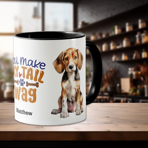 Cute Foxhound Puppy You Make My Tail Wag Mug