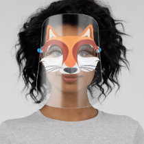 Cute Foxy Animal Red Fox Cartoon Character Face Shield