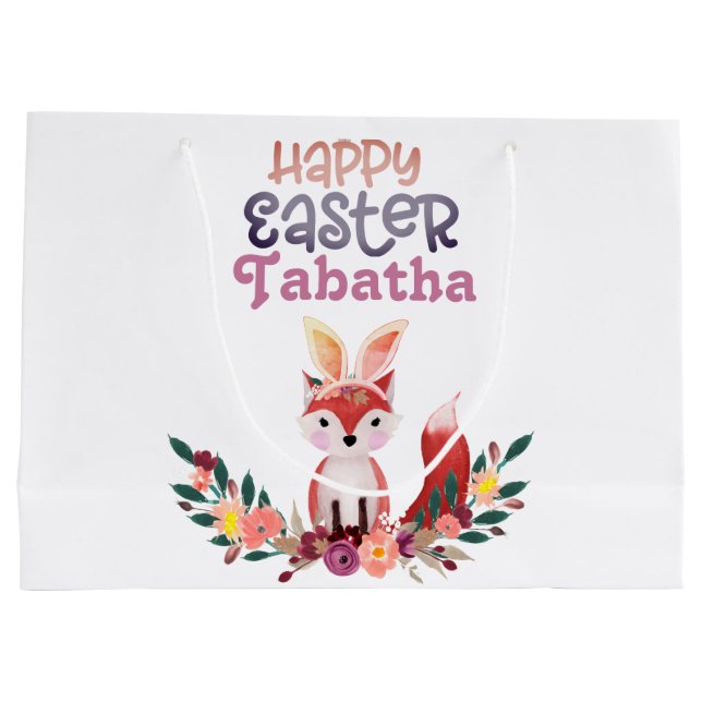Cute Foxy Easter Bunny Large Gift Bag (Back)