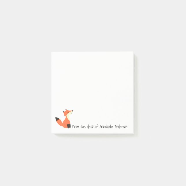 Cute Foxy Friend Personalize Post-it Notes (Front)