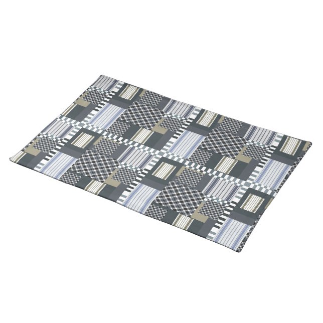 Cute Fractal Patchwork Intricate Pattern Cloth Placemat (On Table)