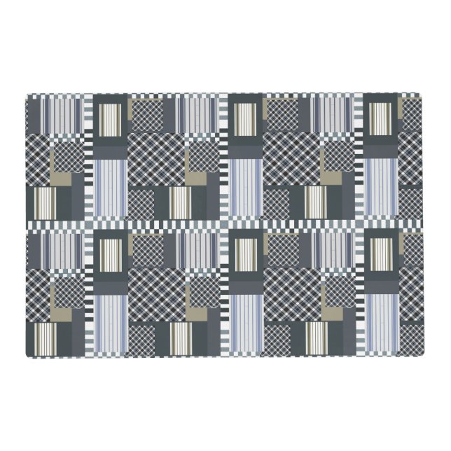 Cute Fractal Patchwork Intricate Pattern Placemat (Front)