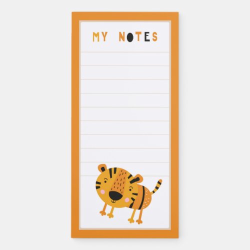 Cute Framed Lined Kid Tiger My Notes Magnetic Notepad