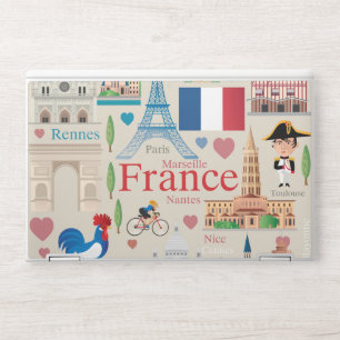 Cute France Icons HP Laptop Skin