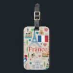 Cute France Icons Luggage Tag<br><div class="desc">This design features cute icons related to France.</div>