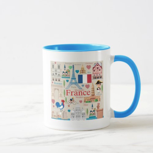 Cute France Icons Mug