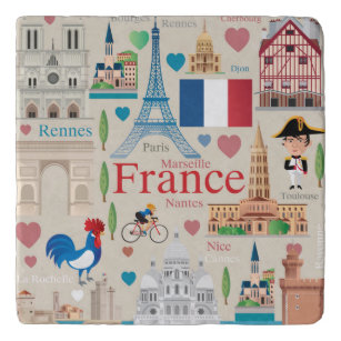 Cute France Icons Trivet