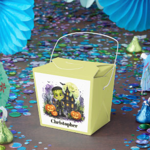 Cute Frankenstein Boy Halloween Birthday Party Favor Boxes