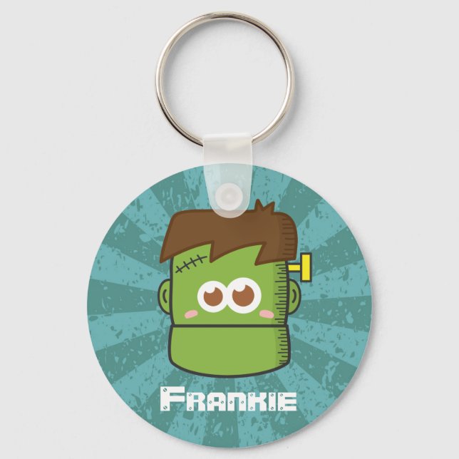 Cute Frankenstein Monster for Halloween Keychain (Front)