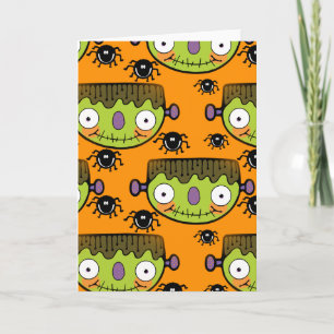 Cute Frankenstein, Spider Halloween Card
