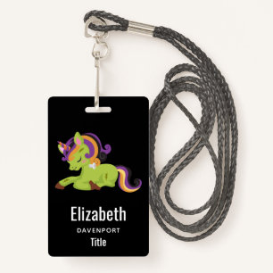 Cute Frankenstein Unicorn Halloween Badge