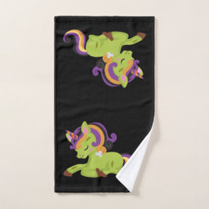 Cute Frankenstein Unicorn Halloween Bath Towel Set