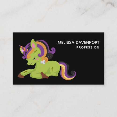 Cute Frankenstein Unicorn Halloween Business Card