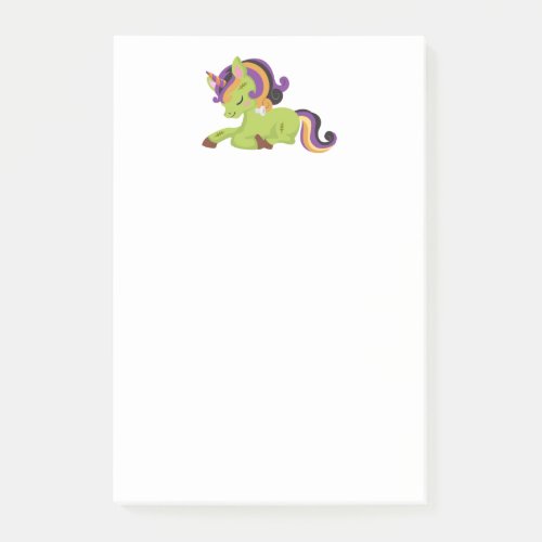 Cute Frankenstein Unicorn Halloween Drawing Post_it Notes