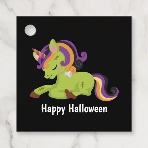 Cute Frankenstein Unicorn Halloween Favor Tags