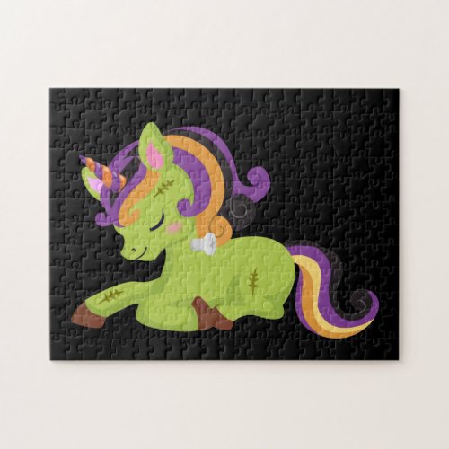 Cute Frankenstein Unicorn Halloween Jigsaw Puzzle