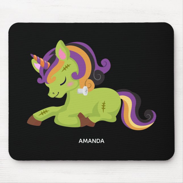 Cute Frankenstein Unicorn Halloween Mouse Pad (Front)