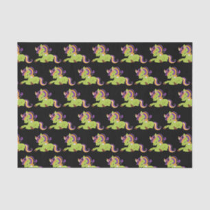 Cute Frankenstein Unicorn Halloween Pattern Tissue Paper