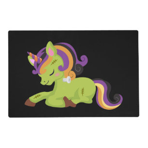 Cute Frankenstein Unicorn Halloween Placemat