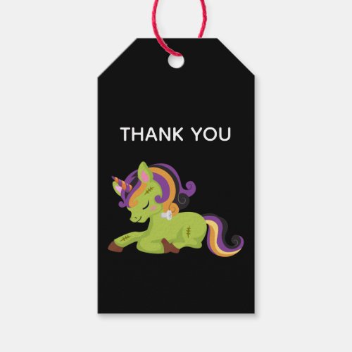 Cute Frankenstein Unicorn Halloween THank You Gift Tags