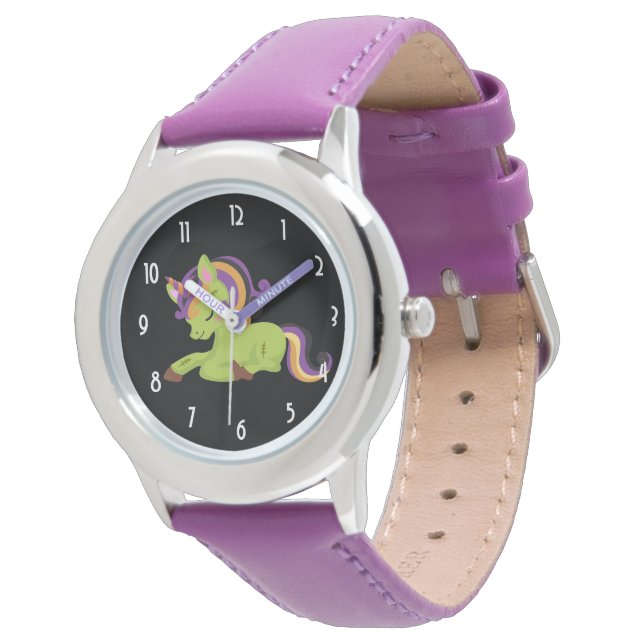 Cute Frankenstein Unicorn Halloween Watch (Angled)