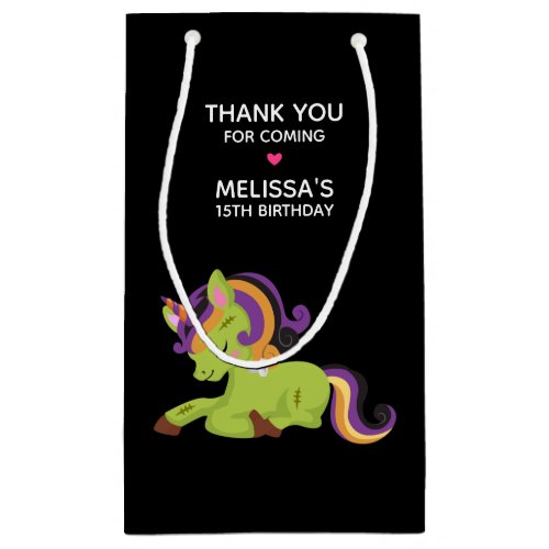 Cute Frankenstein Unicorn Party Thank You Small Gift Bag