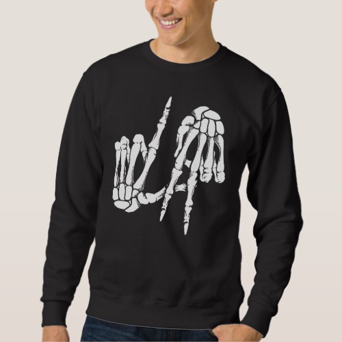 Cute Freaky Los Angeles Hand Sign Skeleton LA Sweatshirt