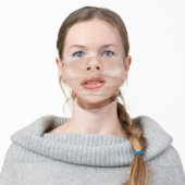 cute freckles girl happy smile lips adult cloth face mask (Worn)