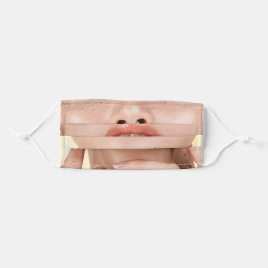 cute freckles girl happy smile lips adult cloth face mask (Front, Folded)