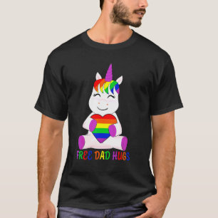Cute Free Dad Hugs Unicorn Gay Pride Month Lgbtq A T-Shirt