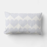 Cute French Blue Hearts Pattern Lumbar Pillow