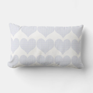 Cute French Blue Hearts Pattern Lumbar Pillow