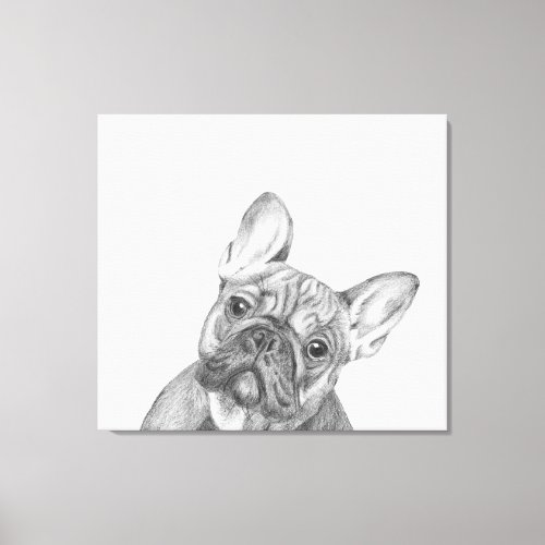 Cute French Bulldog 12 x 12 wrapped canvas print