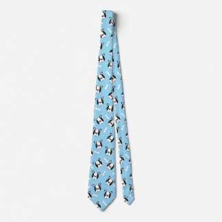 Cute French Bulldog And Bone Pattern Neck Tie