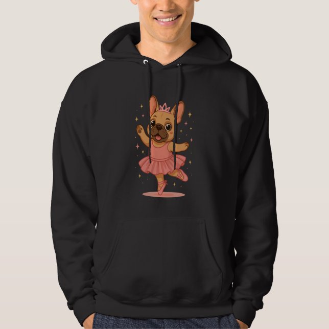 Cute French Bulldog Ballerina Tutu Dog Lover Balle Hoodie (Front)